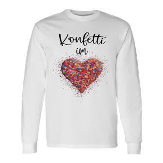 Confetti In The Heart Kölle Alaaf Red Carnival Fashing Blue Langarmshirts - Geschenkecke