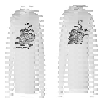 Cool Vintage Country Farm Animal Rabbit Hare Bunny Long Sleeve T-Shirt - Monsterry