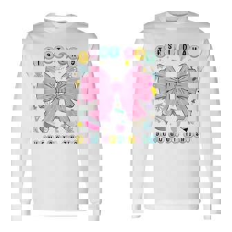 Coquette Bow Pencil Test Day You Got This Teachers Testing Long Sleeve T-Shirt | Seseable CA
