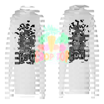 This Is My Crop Top Vegetables Farming Pun Farmer Long Sleeve T-Shirt - Monsterry