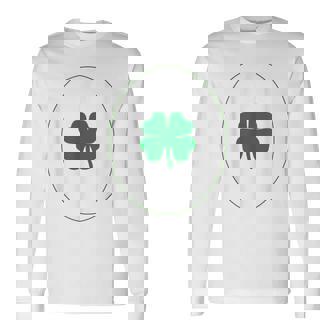 Cute Good Luck Clover Belly Halloween Bear Belly Costume Long Sleeve T-Shirt - Monsterry