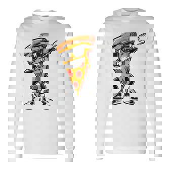 Dabbing Pizza Slice Dance Pizza Niño Bailando Foodie Camiseta de manga larga - Regaloses
