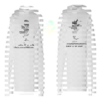Drinks Well With Others Leprechaun Martini Cocktail Long Sleeve T-Shirt | Mazezy
