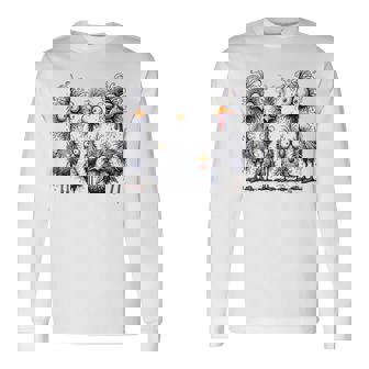 Eagerlys Arte Colorido Y Divertido De Pollo Familia De Pollo Loco Camiseta de manga larga - Regaloses