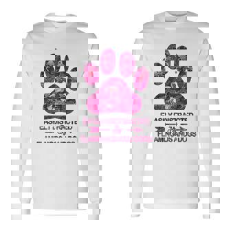 Easily Distracted By Flamingos And Dogs Long Sleeve T-Shirt - Monsterry
