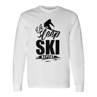 Eat Sleep Ski Repeat Ski Langarmshirts - Geschenkecke