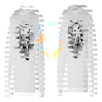 Elefante Animal Naturaleza Zoológico Colorido Abstracto Camiseta de manga larga - Regaloses