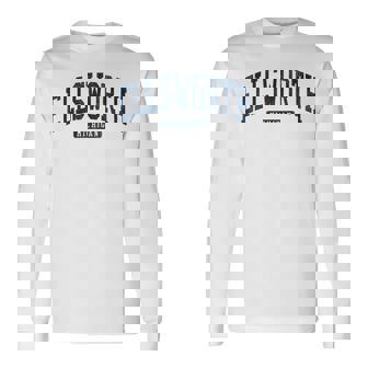 Ellsworth Michigan Mi College University Style Blue Long Sleeve T-Shirt | Mazezy