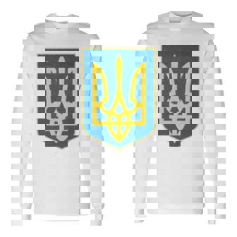 Escudo De Armas De Ucrania Ucrania Tryzub Ucrania Trident Manga Larga Camiseta de manga larga - Regaloses