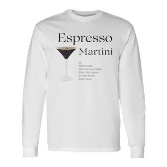 Espresso Martini With Recipe And Glass Langarmshirts - Geschenkecke