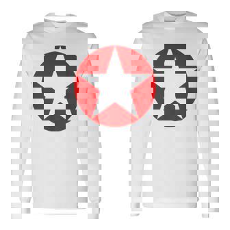 Estrella En Un Círculo Rojo Camiseta de manga larga - Regaloses
