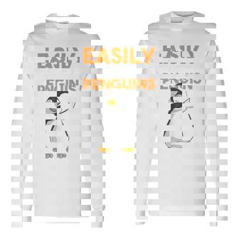Facilement Distrait Par Les Pingouins Drôles De Dabbing Dab Danse Mignon T-shirt à manches longues - Cadeauxyz