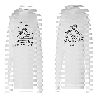 Find Your Wild – Motif Montagnes Étoilées T-shirt à manches longues - Cadeauxyz