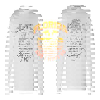 Florida Is Calling And I Must Go Summer Vibes Retro Florida Long Sleeve T-Shirt - Monsterry