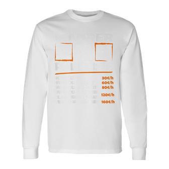 Masonry Hourly Wage With Back Print Backprint Work Langarmshirts - Geschenkecke