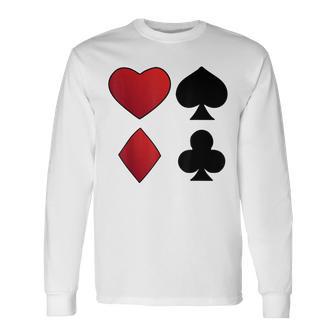 Poker Playing Cards Cross Heart Motif Card Fun Langarmshirts - Geschenkecke