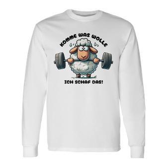 Sheep Motivation Motivational Saying Fun Humour Gray Langarmshirts - Geschenkecke