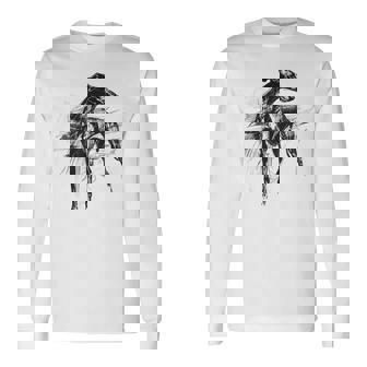Galgo Abstracto Gráfico Dibujo Arte Animal Galgo Camiseta de manga larga - Regaloses