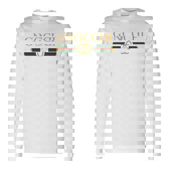 Gnocchi Logo Style Italian Foodie Langarmshirts - Seseable