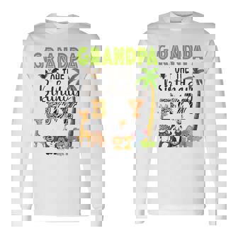Grandpa Of The Birthday Boy Wild Zoo Theme Safari Party Long Sleeve T-Shirt - Monsterry