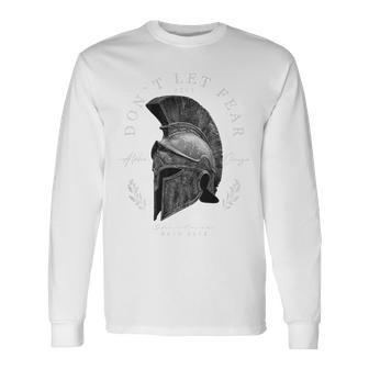 Greek Sparta Helmet Warrior Soldier Backprint Spartan Langarmshirts - Geschenkecke