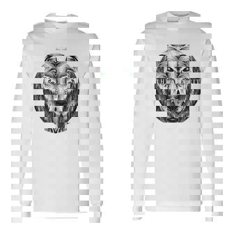 The Guardian Spirit Wolf & Dog Lover Aquarelle Long Sleeve T-Shirt - Monsterry