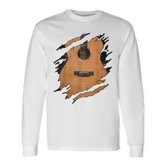 With Guitar Acoustic Music Guitarist Musician Blue Langarmshirts - Geschenkecke