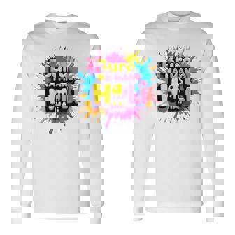 Happy Holi Festival India Colors Cool Bura Na Mano Holi Hai Long Sleeve T-Shirt | Seseable UK