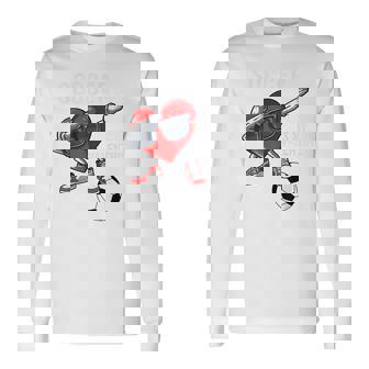 Heart Dab Valentines Day Soccer Player Lover For Boys Long Sleeve T-Shirt | Seseable CA
