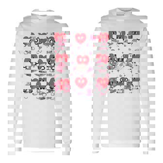 Heart Reading A Book Valentine's Day Teachers Book Lovers Long Sleeve T-Shirt | Mazezy