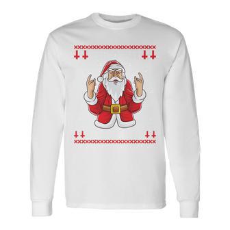 Heavy Metal Christmas Sleigher Hail Santa Claus Rock Music Langarmshirts - Geschenkecke