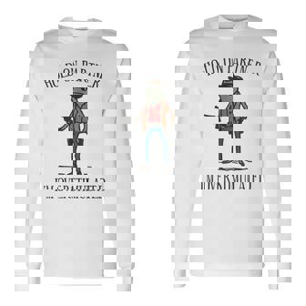 Hold On Partner I'm Overstimulated Cowboy Frog Vintage Long Sleeve T-Shirt - Thegiftio