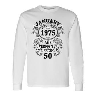 January 1975 50 Years Decoration 1975 50Th Birthday Langarmshirts - Geschenkecke