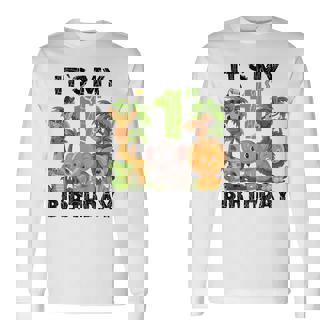 Kids It's My 1st Birthday Zoo Safari Jungle Animals Theme Long Sleeve T-Shirt - Monsterry