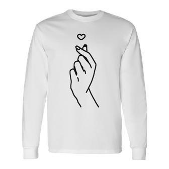 Korean Finger Heart Korean Graphic Kpop Love K-Pop Merch Langarmshirts - Geschenkecke