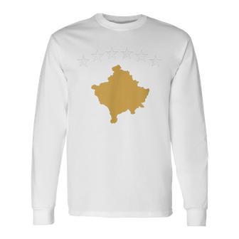 Kosovo Flag Nation Cosovaria Supporter Kosovo Blue Langarmshirts - Geschenkecke