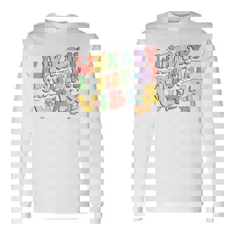 Library Assistant Vibes First Day Of School Retro Librarian Long Sleeve T-Shirt - Monsterry