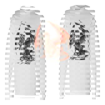 Lindworm Dragon Motif Ilustración Mítica Lindworm Dragon Camiseta de manga larga - Regaloses