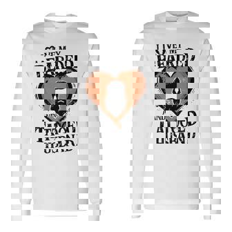 I Love My Bearded And Tattooed Husband Beard Lovers Wife Premium Long Sleeve T-Shirt - Monsterry