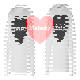 I Love Melody Heart Cute Melody Nombre Camiseta de manga larga - Regaloses