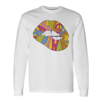 Make Love Not War 70Er Jahre Hippie Stil Langarmshirts - Geschenkecke