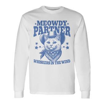 Meowdy Partner Cowboy Catintage Cat Langarmshirts - Geschenkecke