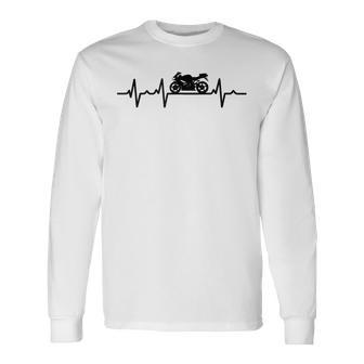 Motorcycle Heartbeat Biker Ecg Heart Rate Motorcycle Biker Langarmshirts - Geschenkecke