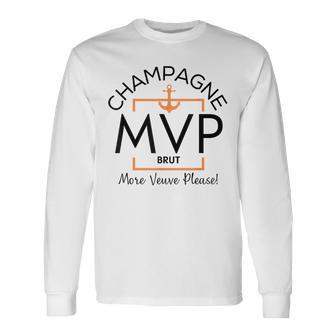 MVP More Veuve Please Veuve Party Champagne Label Inspired Long Sleeve T-Shirt - Monsterry