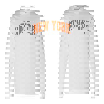 New York Throwback Print Classic Long Sleeve T-Shirt - Thegiftio UK