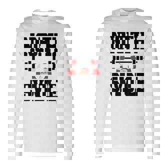 North Swole Merry Christmas Santa Claus Workout Gym Fitness Long Sleeve T-Shirt - Monsterry