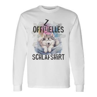 Official Siberian Husky Dog Sleep Blue Langarmshirts - Geschenkecke