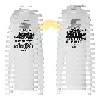 Parque Nacional Monte Mckinley Alaska Retro Camiseta de manga larga - Regaloses