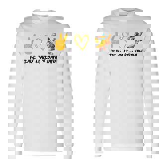 Peace Love Banana For Fruit Lover Vegan Long Sleeve T-Shirt - Seseable