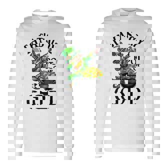 Pot O' Gold Dabbing Leprechaun Nacho Pot Of Gold Long Sleeve T-Shirt - Monsterry